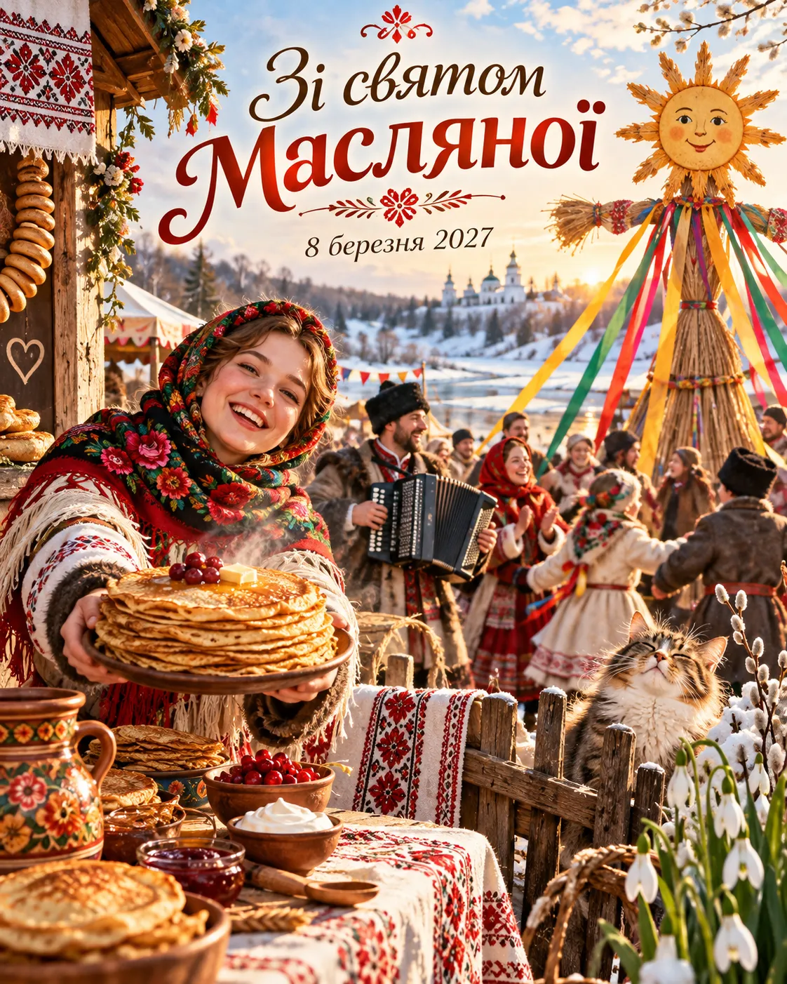 Коли святкують Масляна (Масниця) у 2027 році — 8 березня